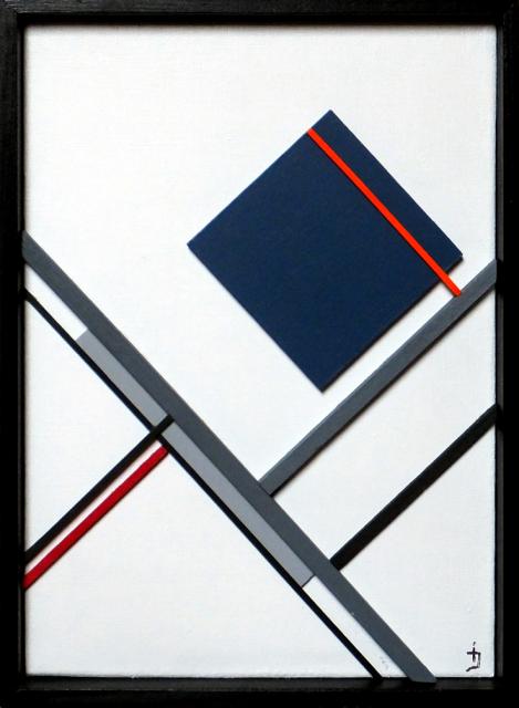 Ireneusz Jankowski - "Kompozycja z kwadratem" - 2019 (11) - 26x35,5